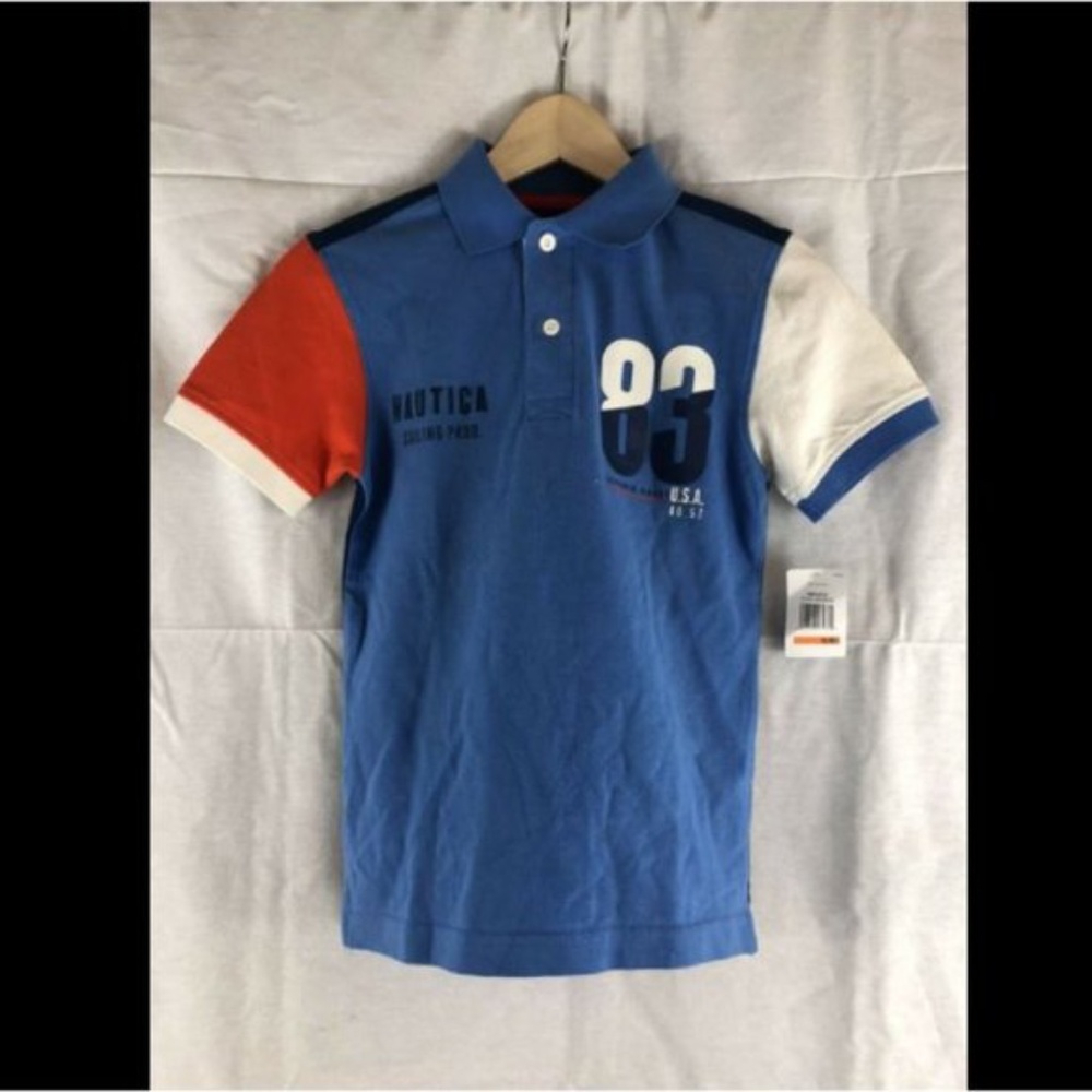 NWT Nautica Polo Kids Boy's Shirt Cotton  Multicolor Size S